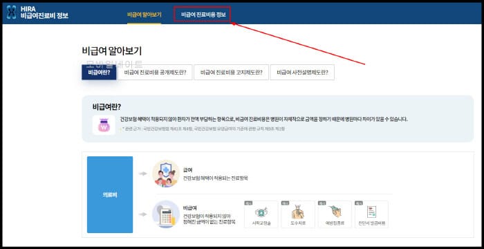 비급여-진료비용-정보-클릭하기